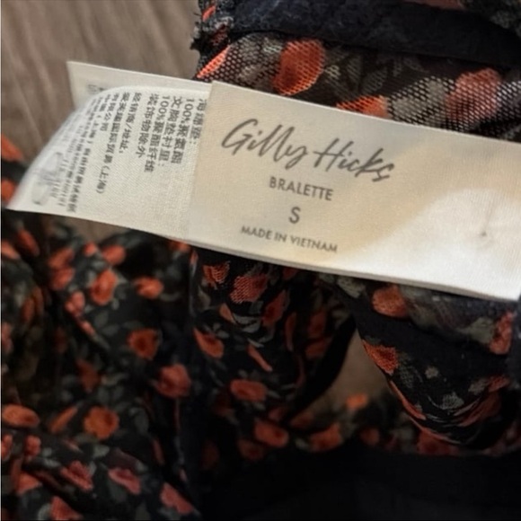 Gilly Hicks Microfloral bralette tie shoulder top Y2K Coquette Small 90s - Picture 3 of 3